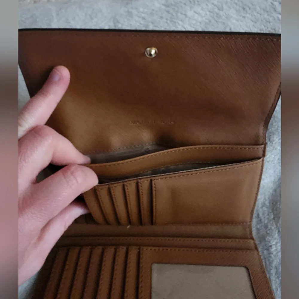 Michael Kors Tri- Fold Brown Wallet - Picture 7 of 11